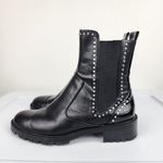 ZARA  Trafulac Studded Combat Moto Ankle Boots Black Slip On Size EU39/US 8.5 Photo 4