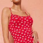 Pretty Little Thing Floral Red Floral Midi Dress Photo 4