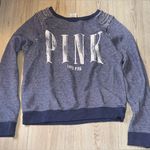Victoria's Secret PINK  Women's Blue Sweatshirt white crewneck sweater Photo 0