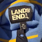LANDS' END HERITAGE FLEECE SNAP NECK PULLOVER JACKET TOP WOMENS PLUS 2X Blue Photo 8