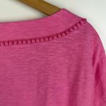 Talbots  Pink Pom Trim Knit Tee Size 3X Cotton Stretch Comfy Preppy Lightweight Photo 1