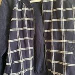 A New Day blue plaid faux suede sleeves jacket Photo 11