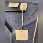 Sigrid Olsen  Women’s Denim Blue Linen Top Photo 3