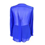 Boutique Womens Nearly Sheer Blouse Top Shirt Royal Blue 4X Fits Like 1X Photo 3