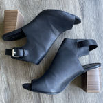 Cupid‎ BLack Open Toe Block Heel Slingback High Heels Women's Size 9 Photo 0