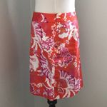 Island Republic Tropical Floral Paisley Skirt Retro Vintage Y2K Orange Cotton Red Size 6 Photo 2