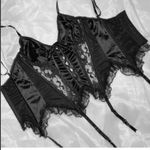 Vintage Seductive Wear by Cinema Etoile Black Satin Lace Corset Bustier L Size L Photo 5