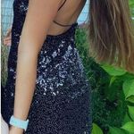 Lulus  Dress Black Mini Sequin Backless Photo 1