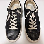 Black Dolce Vita Women's Zina Leather Metallic Gunmetal Sneaker Photo 5