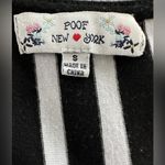 Poof New York Black White Striped Short Sleeve Tie Waist Faux Wrap Dress Photo 2