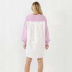 English Factory Oversized Pink V-neck Sweatshirt Poplin Dress Preppy - XS Photo 2