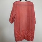 NWT Coral Coverup Boho Kimono Jacket Embroidered Sz S M Orange Size M Photo 5