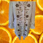 Sigrid Olsen  Linen Lined Jacket with Embroidered Design‎ Size 6P Photo 1