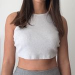 Uniqlo  Gray Ribbed Cropped Tank Top Racerback Sleeveless Athletic Casual‎ Photo 1