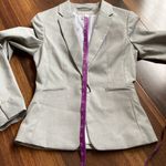 H&M  Silvery Gray Blazer Suit Jacket Single Breasted One Button Photo 9