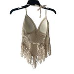 Sans Souci Sans Souci Women's Size Medium Cream Coastal Crochet Halter Top Photo 5