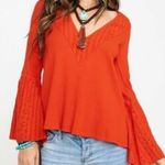 Free People Parisian nights eyelet boho knit long sleeve top Photo 0