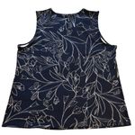 Liz Claiborne  Navy and White Floral Tank Top Photo 1