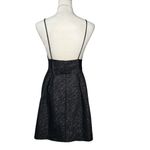 Milly New York Metallic Black Cocktail Mini Dress Sz 4 | Holiday Bow LBD NYE Photo 2