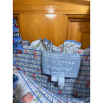 Hill House  Home Ellie Nap Dress Blue Red Swedish Floral Ruffle Sleeves Size Photo 2