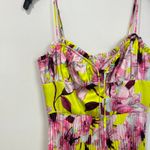Delfi Collective Floral Pleated Midi Dress Size Small Pink Yellow Bustier Photo 9
