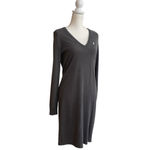 Ralph Lauren Womens Sweater Dress Gray Merino Wool Cotton Knit Med V Photo 1