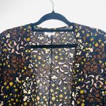 Maurice's  Black Multicolor Paisley Floral Print Fringe Hem Kimono Photo 2