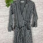 Shabby Apple Black and White Gingham Central Park Wrap Long Sleeve Dress Size XS Photo 3