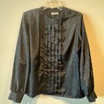Judy Bond Vintage pleated front black blouse size 16 Photo 0