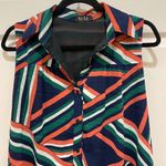 ZARA  Asymmetrical Stripe Sleeveless Button Shift Dress Photo 3