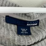 basic editions Women's Round Neck Cable Knit Sweater Grey Size XXL Photo 4