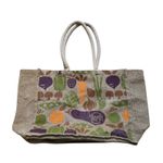 Large Trader Joe's Reusable Jute Burlap Tote Bag Eggplant Vegetable 17x13.5x9 Photo 0