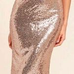 Lulus Lulu’s‎ My Muse Rose Gold Sequin Maxi Dress Gown Criss Cross Back Sleeveless XS Photo 0