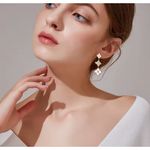 Boutique Beautiful Sparkling Clover Dangle Earrings | Gold Plated 316L Photo 2