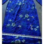 Vintage Cheongsam Long Blue Floral Stone Dress Women’s Sz S Blue Flower Pattern Photo 9