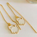 Handmade Kawaii funny white cat threader earrings✨ Photo 1