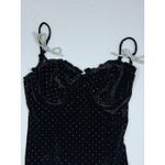 Lulus Black Velvet Rhinestone Embellished Sweetheart Neckline Cami Top Size S Photo 2