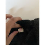 PINK - Victoria's Secret Victoria's Secret PINK Criss Cross Slipper Size‎ 7-8 Medium Black Fuzzy Slides Photo 5