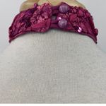 Vintage 80s Halter Fit & Flare Cocktail Dress Sequin Bodice Rosette Hot Pink 6 Photo 9