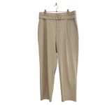 Paige  Maria Vegan Leather Pants Size 10 Belted Tie Waist Pockets Dressy Photo 2