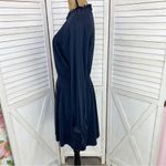 Topshop Smocked Long Sleeve Jersey Knit Skater Dress Blue 8 Photo 2