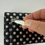 LODIS Black Silver Polka Dots Leather Bifold Wristlet Zip Coin Pouch Card Slots Photo 2