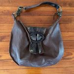 Chi Boho Brown Leather with Snake Skin Handle And Magnetic Snake Skin Closure. Photo 0