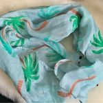 TROPICAL Palm Tree Fashion Scarf Blue Green Photo 0