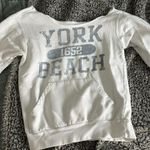 York Maine off the Shoulder Sweatshirt White Photo 0
