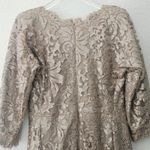 Tadashi Shoji  Embroidered Sequin Lace‎ Sand Beige Cocktail Dress Size 12 Photo 6