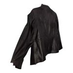 JM Collection  Faux Leather Jacket Coat Draped Black Plus Size M Shoulder Padded Photo 11