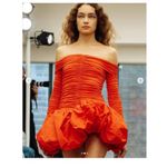 AKNVAS for FWRD Greta Stretch Puff Jersey Dress in Red 4 New Womens Mini Photo 11