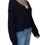 Brooklyn Karma Frayed V Neck Sweater Photo 5
