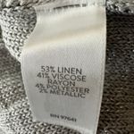 J. Jill‎ Sparkle Flounce Metallic Tonal Stripe Linen Blend Sweater Size S NWT Gray Photo 6